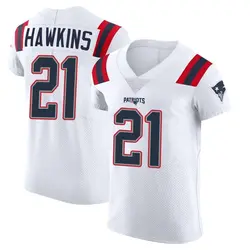 Nike Jaylinn Hawkins New England Patriots Men's Elite White Vapor Untouchable Jersey