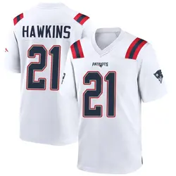 Nike Jaylinn Hawkins New England Patriots Men's Game White Jersey