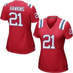 Nike Jaylinn Hawkins New England Patriots Women's Game Red Alternate Jersey