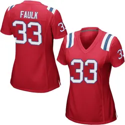 Nike Kevin Faulk New England Patriots Women's Game Red Alternate Jersey