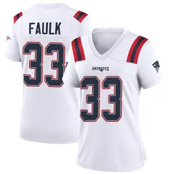 Nike Kevin Faulk New England Patriots Women's Game White Jersey