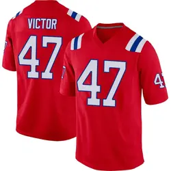 Nike Mikey Victor New England Patriots Men's Game Red Alternate Jersey