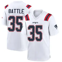 Nike Miles Battle New England Patriots Men's Game White Jersey