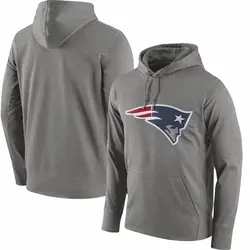 Nike New England Patriots Men's Gray Circuit Logo Essential Performance Pullover Hoodie