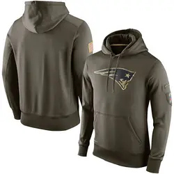 New England Patriots Men's Olive Salute to Service KO Performance Hoodie