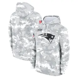 Nike New England Patriots Youth 2024 Salute To Service Pullover Hoodie White/Gray