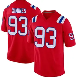 Nike Oshane Ximines New England Patriots Men's Game Red Alternate Jersey