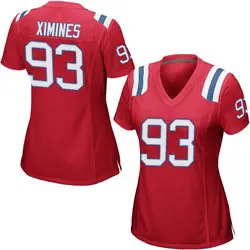 Nike Oshane Ximines New England Patriots Women's Game Red Alternate Jersey