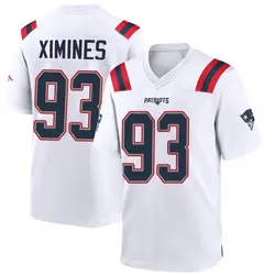 Nike Oshane Ximines New England Patriots Youth Game White Jersey