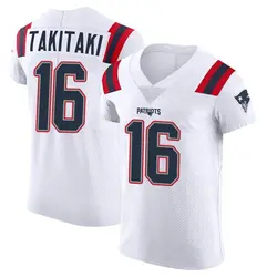 Nike Sione Takitaki New England Patriots Men's Elite White Vapor Untouchable Jersey