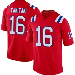 Nike Sione Takitaki New England Patriots Men's Game Red Alternate Jersey