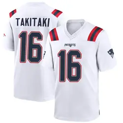 Nike Sione Takitaki New England Patriots Youth Game White Jersey