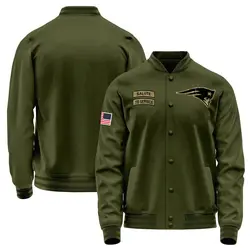 New England Patriots Men's Olive Salute to Service Sideline Performance Jacket